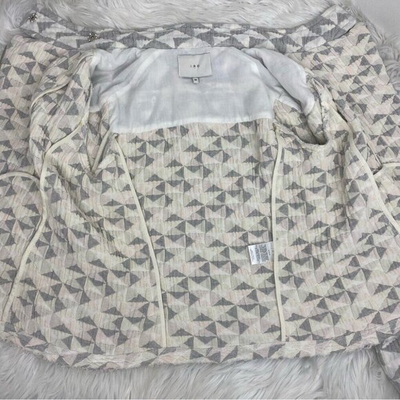 Revolve IRO Women's White Otavia Geometric Quilted Multico Jacket EU 36/C34 - Picture 10 of 17